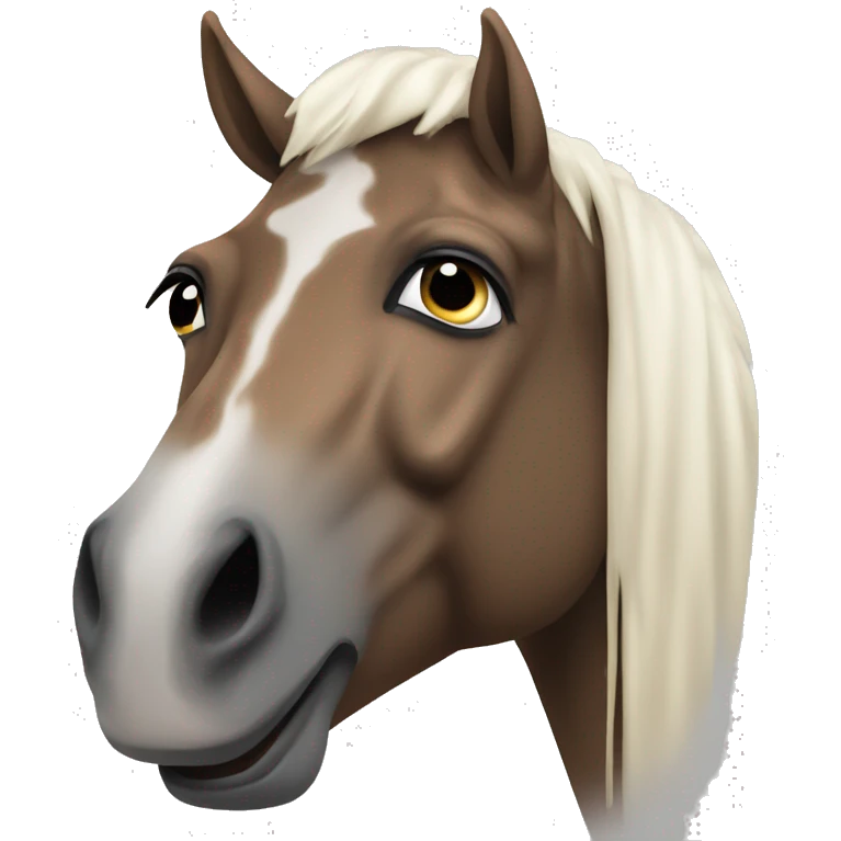 Alazán horse with a white stain in the middle of the face  emoji