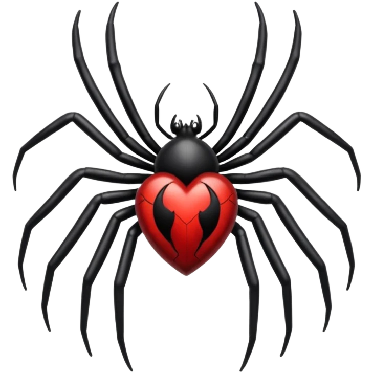 heart with gothic black spider emoji