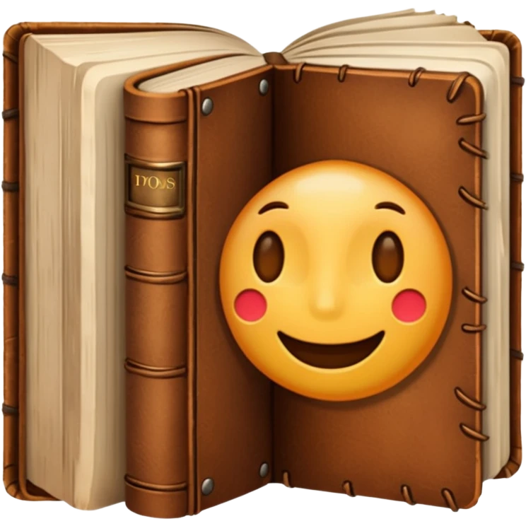 Book in brown binding emoji
