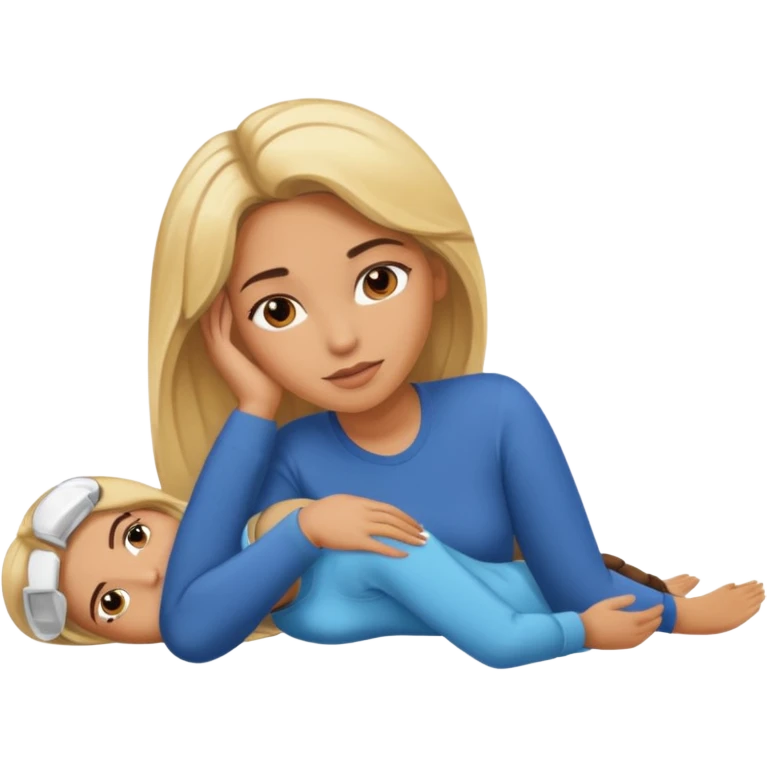 naked lying down blonde brunette wife emoji