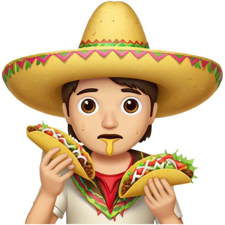 taco eating a taco with someone crying emoji