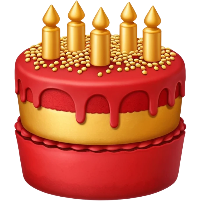 red cake with golden details emoji
