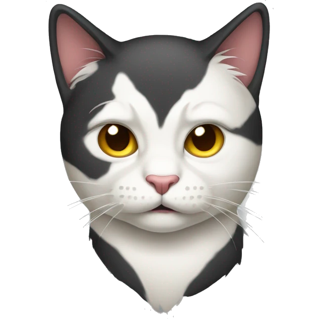 mean bicolor cat emoji