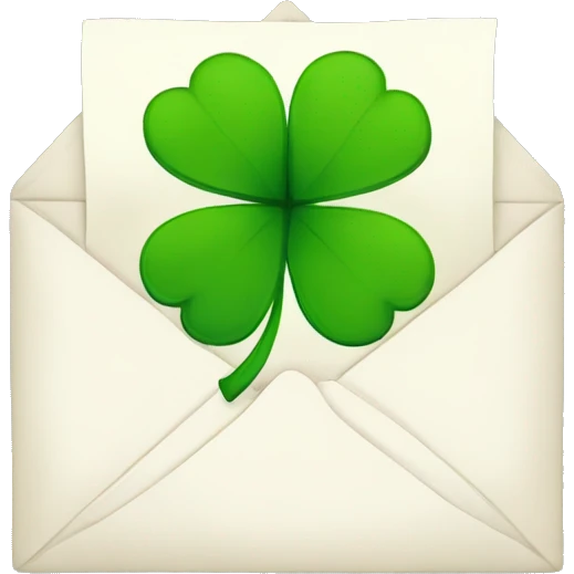 letter with clover emoji