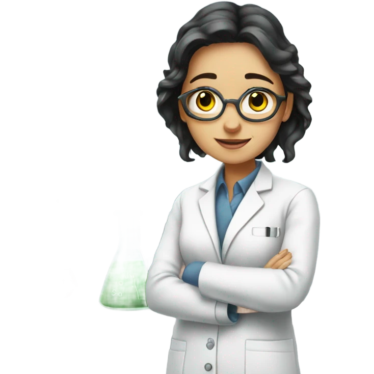 European girl in the laboratory emoji