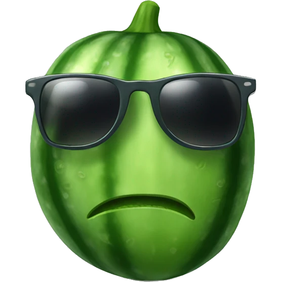 A nervous cucumber wearing sunglasses  emoji