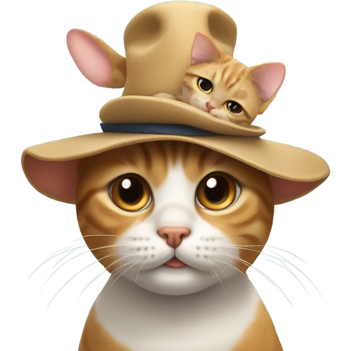 Cat wearing a dog as a hat  emoji