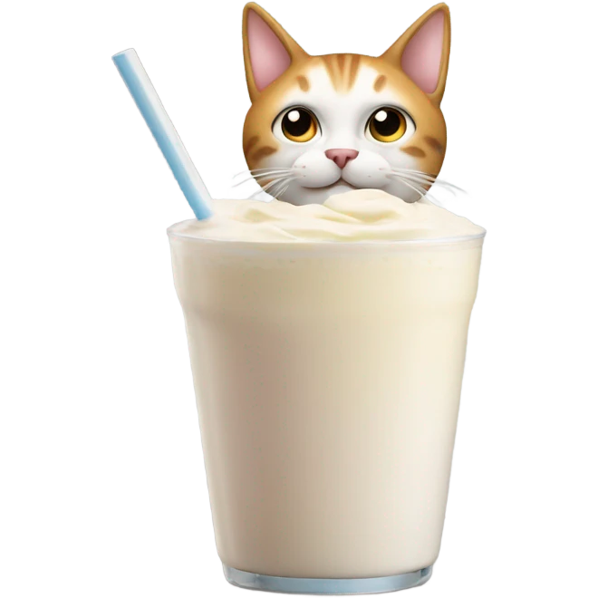 Gato tomando milk-shake emoji