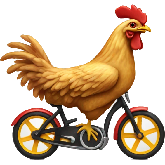 Chicken riding a bike emoji
