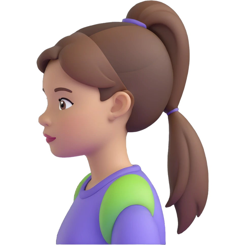 girl with brown hair and ponytail emoji