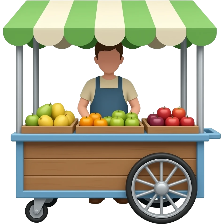 street vendor cart filled with fruits emoji