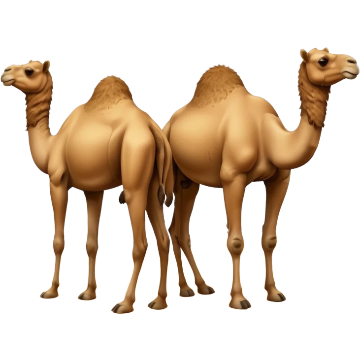 High resolution camels without fur emoji