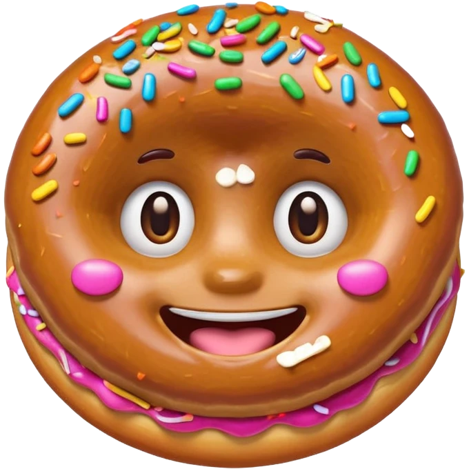 donut with cute face emoji emoji