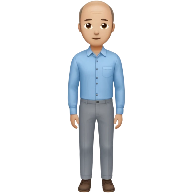man mid 30's shirt and trousers balding hairline standing emoji