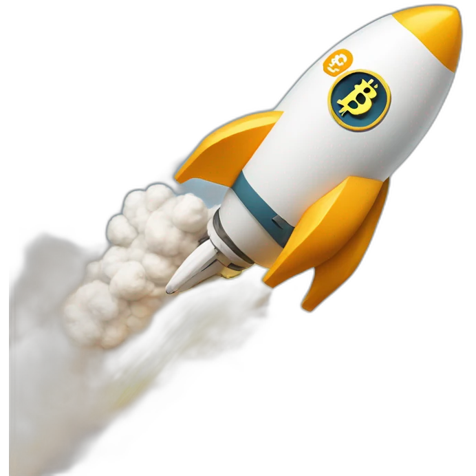 bitcoin on a rocket emoji