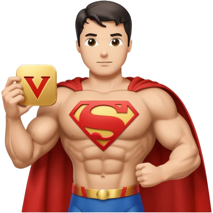 superman flexing youtube golden play button emoji