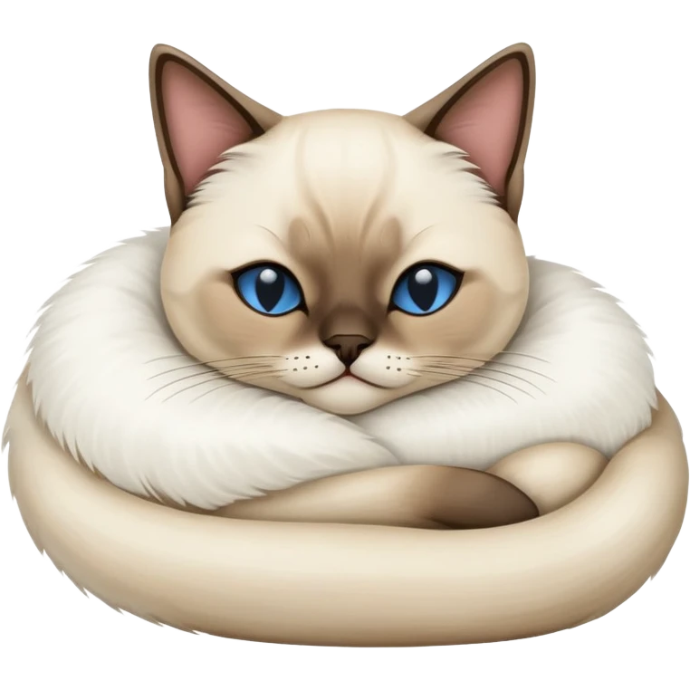 White Siamets cat sleep emoji