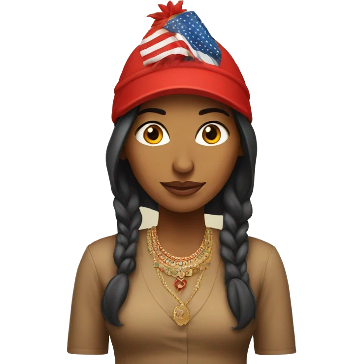 Indian woman with red Trump-cap emoji