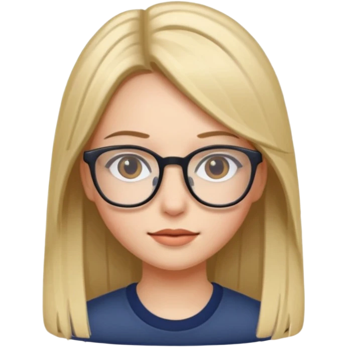 Chica con lentes cabello lacio emoji
