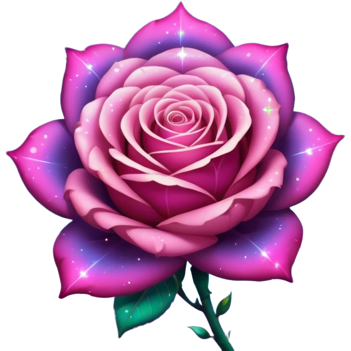 Sparkly shiny nebula galaxy rose emoji