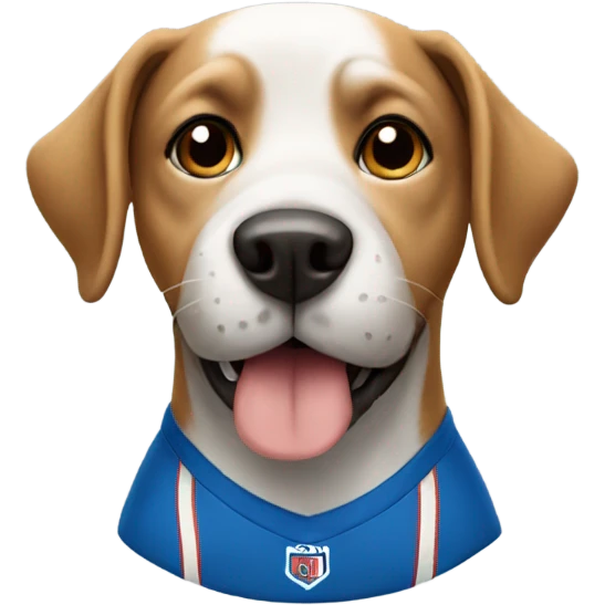 Dog wearing jersey emoji
