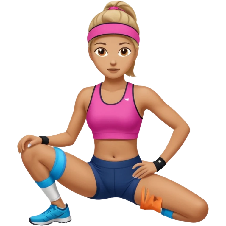 woman with knee pad emoji