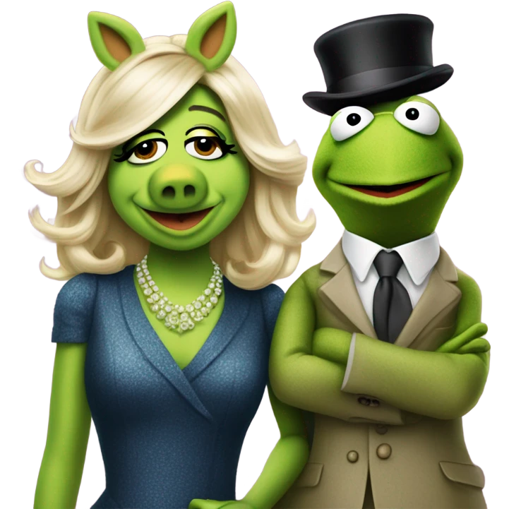 Kermit the frog with miss piggy emoji