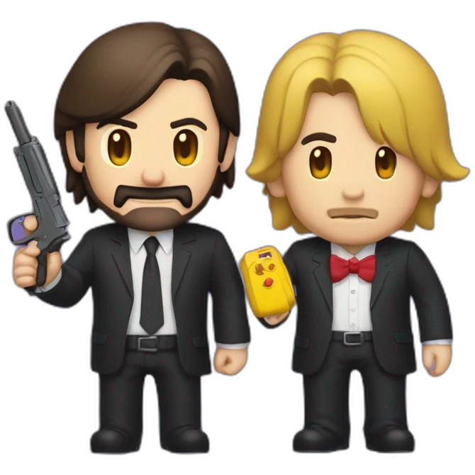 john wick y mario bros chocando puños emoji