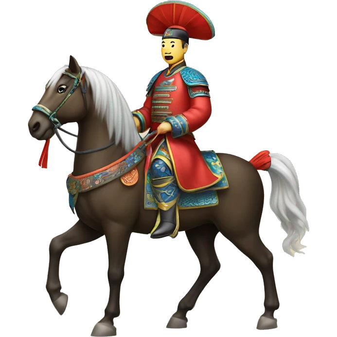Chinese Qing dynasty general on horse emoji