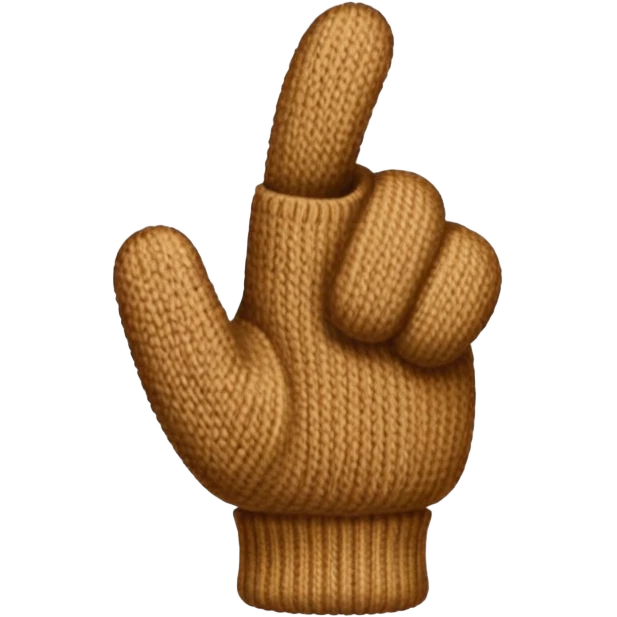 thumbs up fist in brown knit mitten emoji