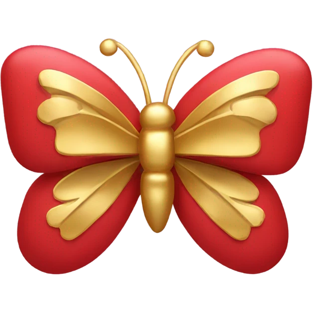 Red bow with two gold butterflies emoji