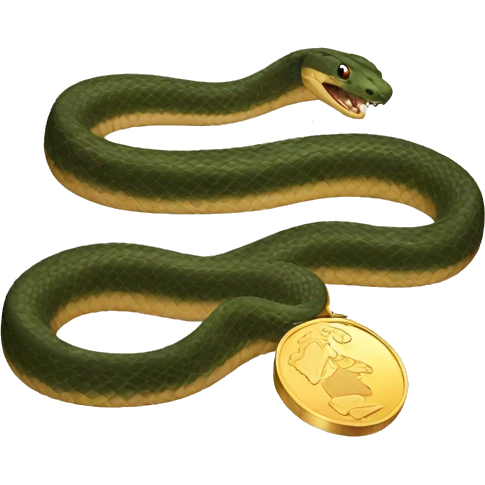 Big snake with a gold medal emoji