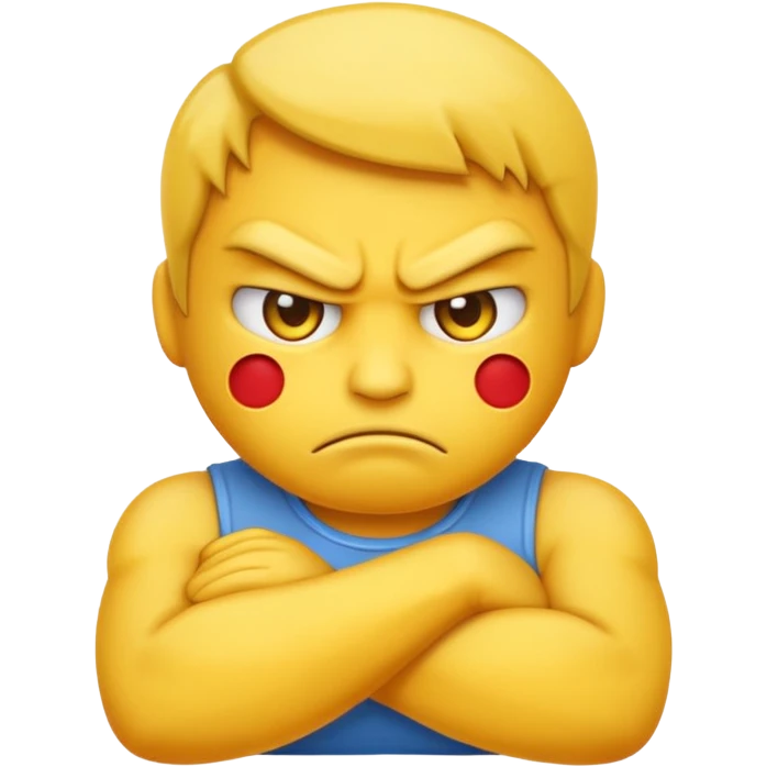 Angry emoji with crossed arms emoji