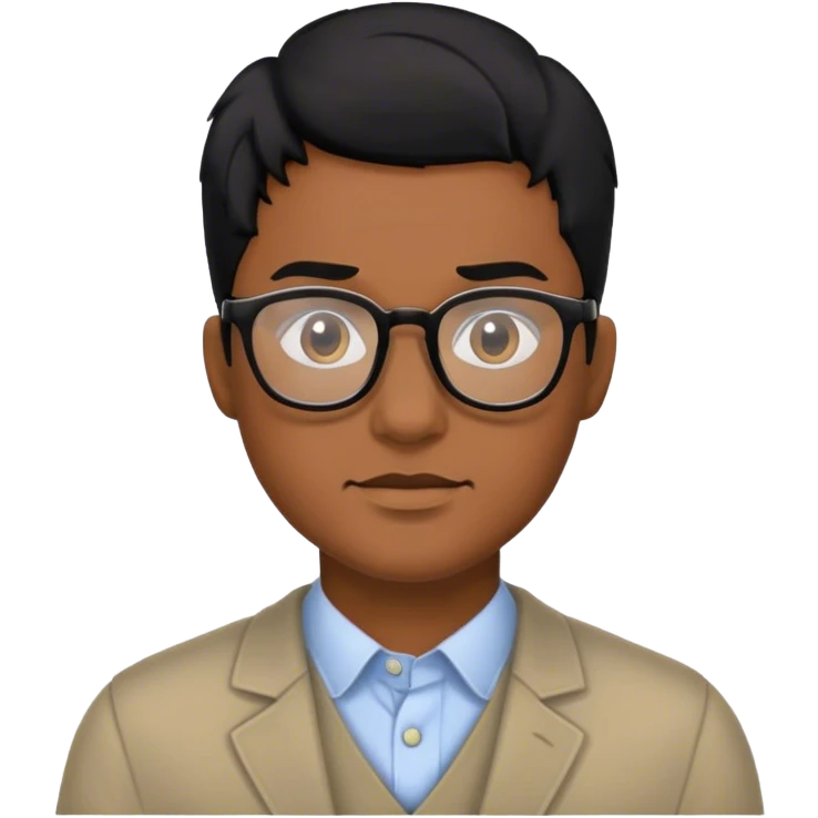 black hair and glasses man  emoji