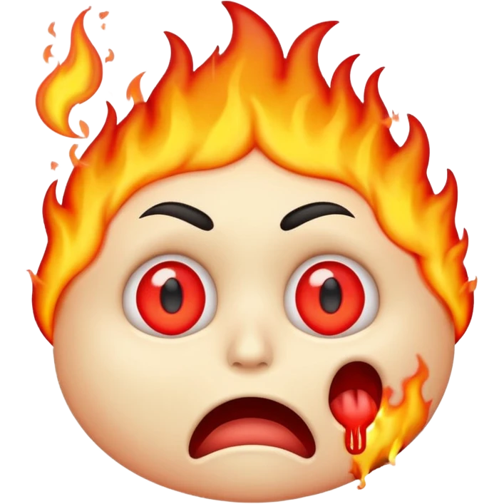 emoji scared and worried face with burning eyes and vomiting emoji