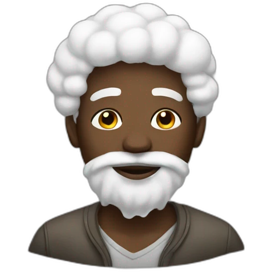 Black man with cotton emoji
