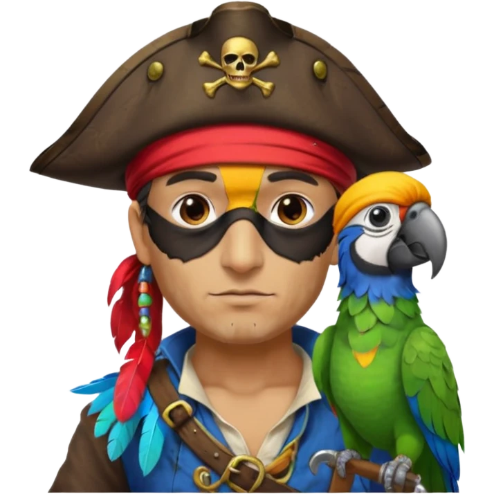 pirate and parrot emoji