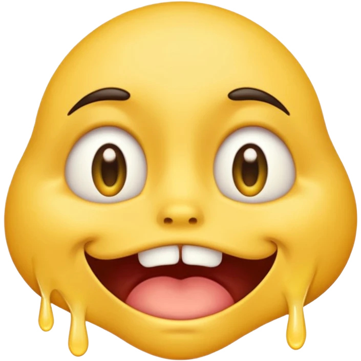 Normal emoji face but he is braindead. eyelids drooping, jaw hanging slightly open and drooling emoji