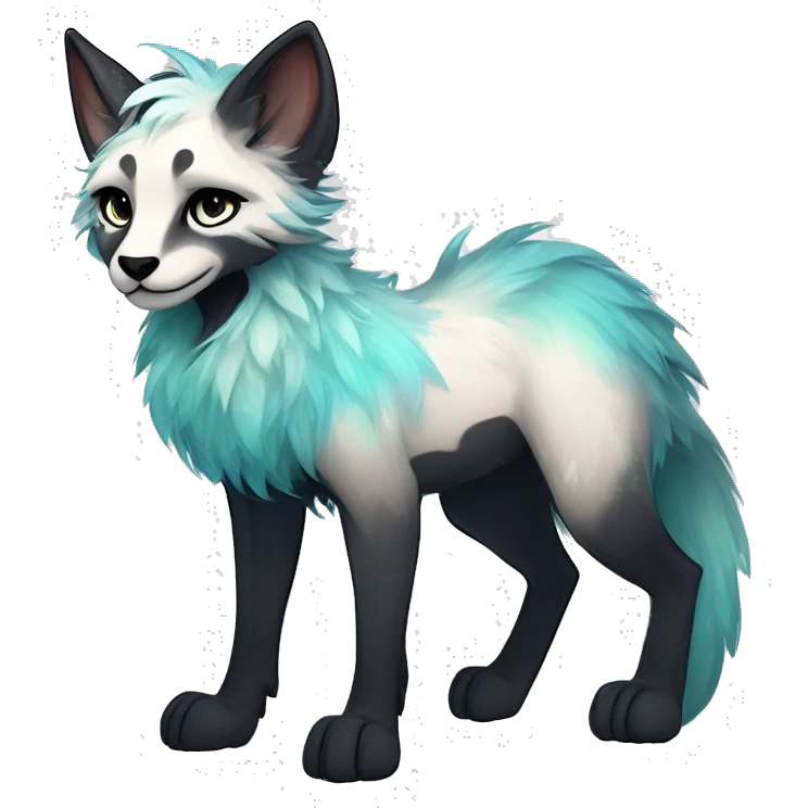 Cool cute Kawaii edgy fantasy animal sparkle fursona Fionbri by griffsnuff & LiLaiRa & Falvie full body emoji