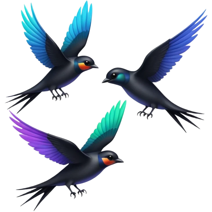 3 Black swallow flying emoji