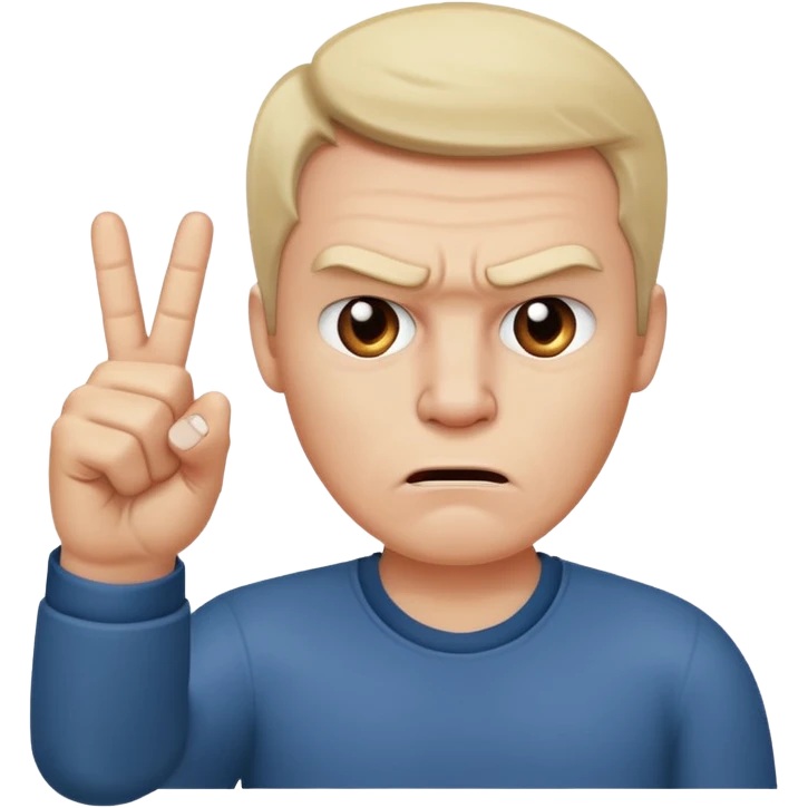 White man middle finger emoji