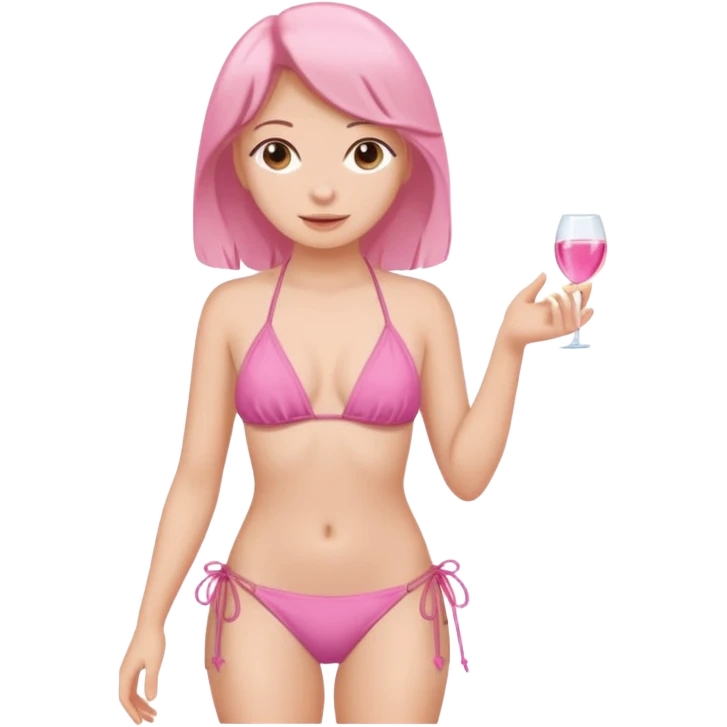 girl with a pink string bikini  emoji