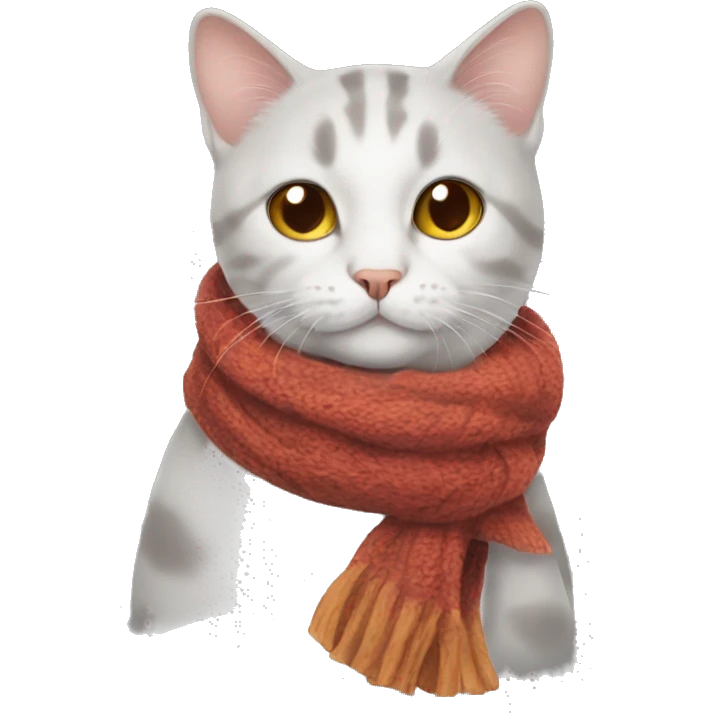 A cat wearing a scarf emoji