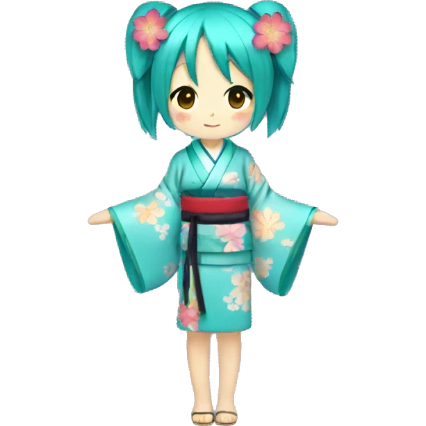 Hatsune miku wearing a kimono emoji