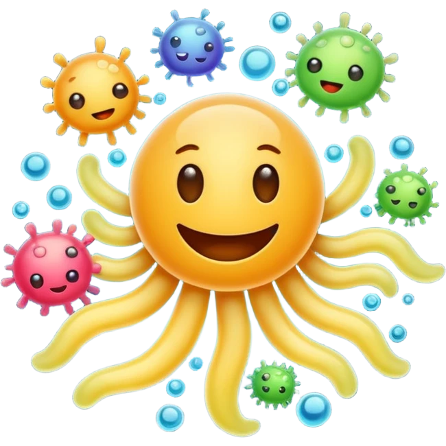 Happy bacteria emoji