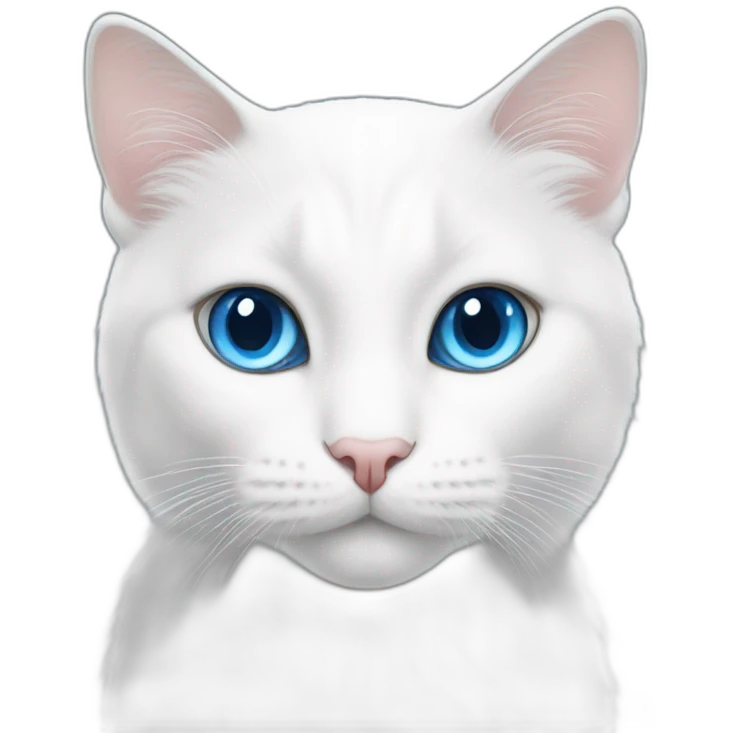 White cat blue eyes  emoji