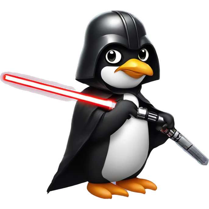 Penguin as Darth Vader with Lasersword emoji