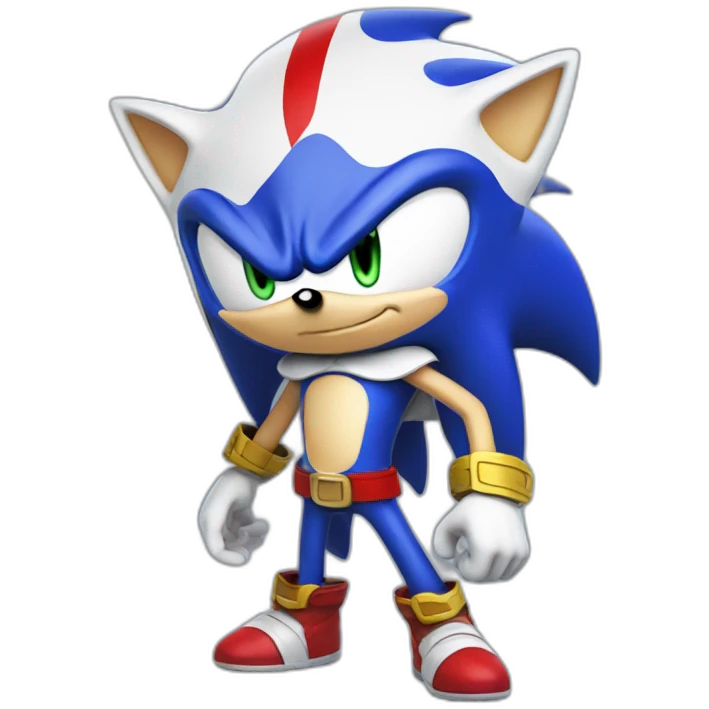 Sonic the hedgehog in an assassin's outfit emoji