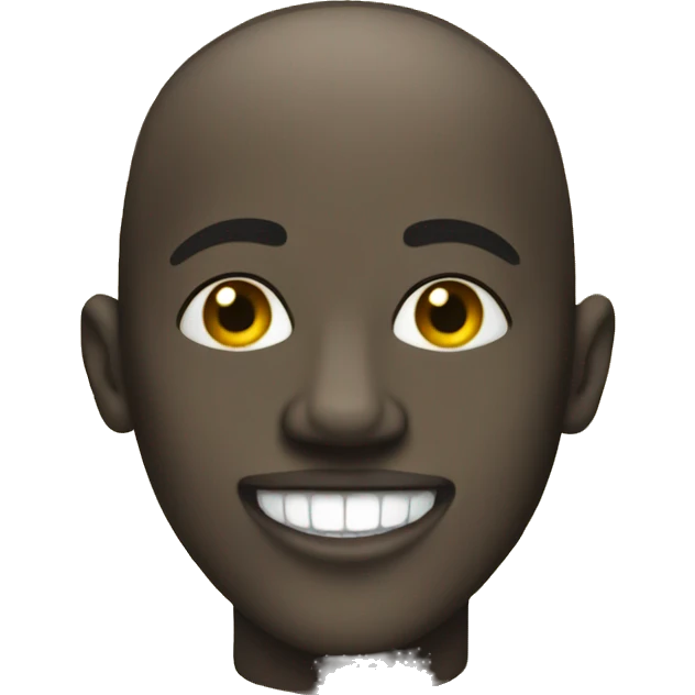 Black bald man with gold teeth emoji