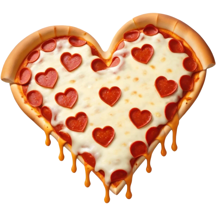 girlie heart-shaped pizza, cute and tempting emoji
